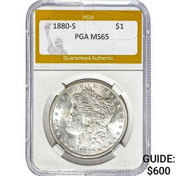 1880-S Morgan Silver Dollar PGA MS65