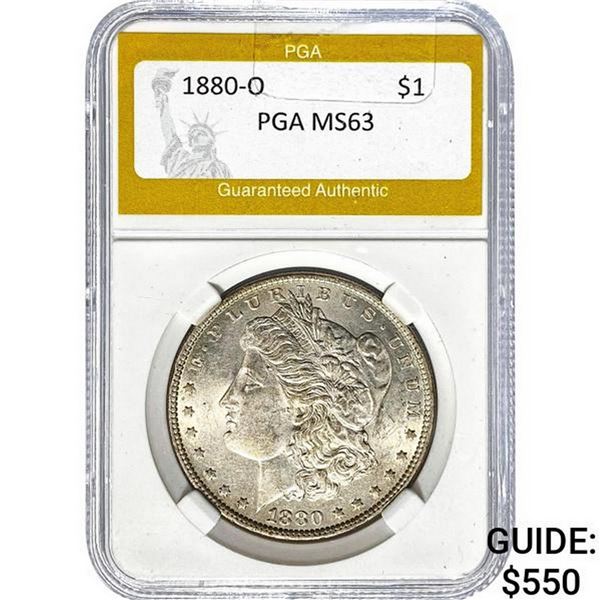 1880-O Morgan Silver Dollar PGA MS63