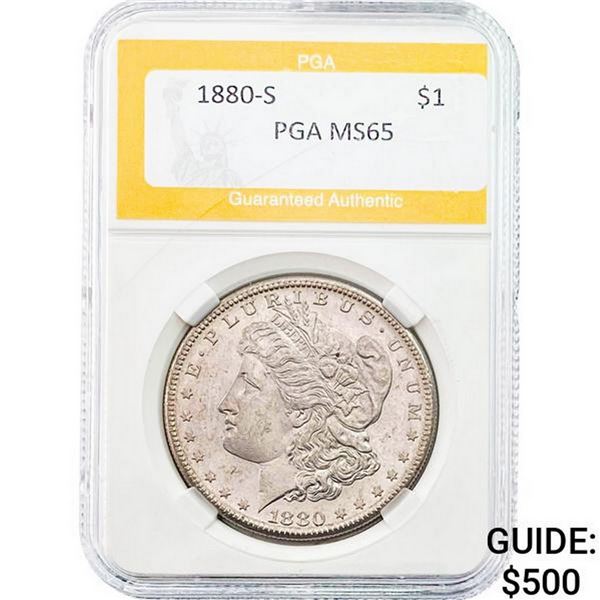 1880-S Morgan Silver Dollar PGA MS65