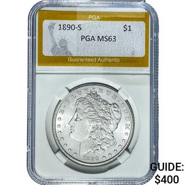 1890-S Morgan Silver Dollar PGA MS63