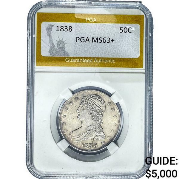 1838 Capped Bust Half Dollar PGA MS63+