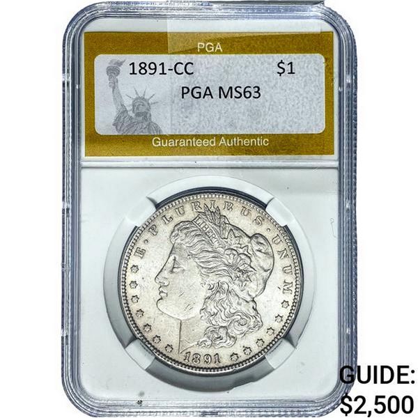 1891-CC Morgan Silver Dollar PGA MS63
