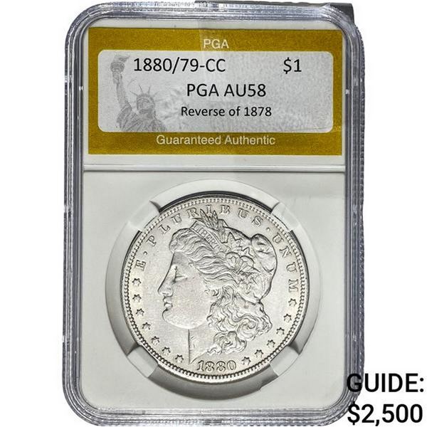 1880/79-CC Morgan Silver Dollar PGA AU58
