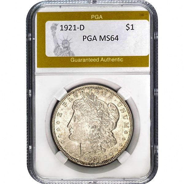 1921-D Morgan Silver Dollar PGA MS64