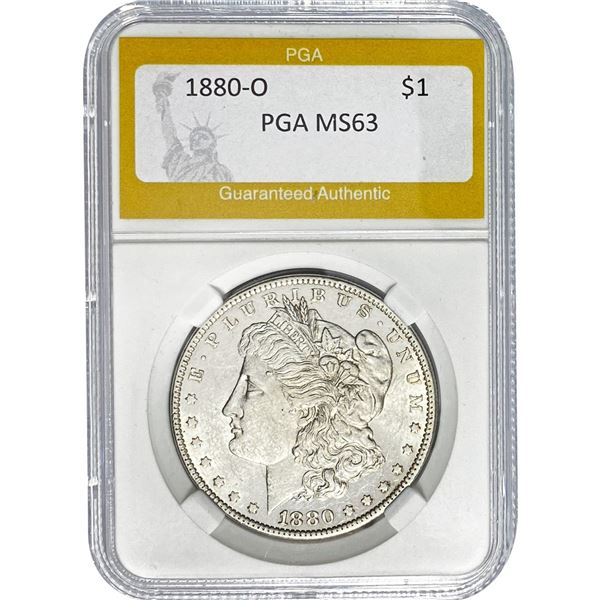 1880-O Morgan Silver Dollar PGA MS63
