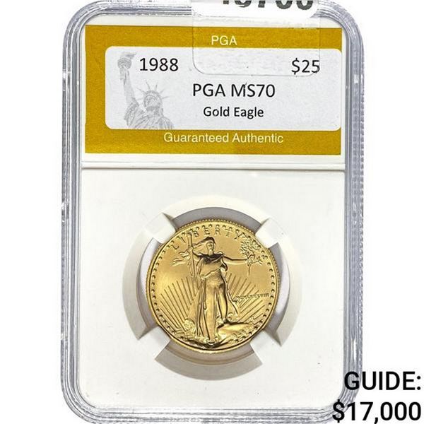 1988 $25 GOLD EAGLE PGA MS70