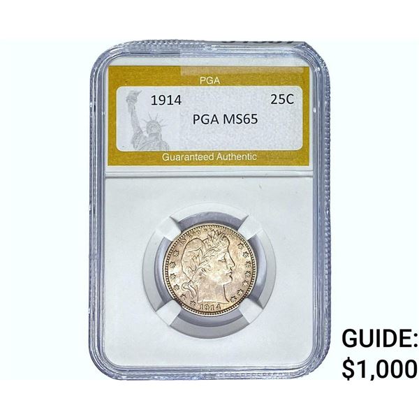 1914 Barber Quarter PGA MS65