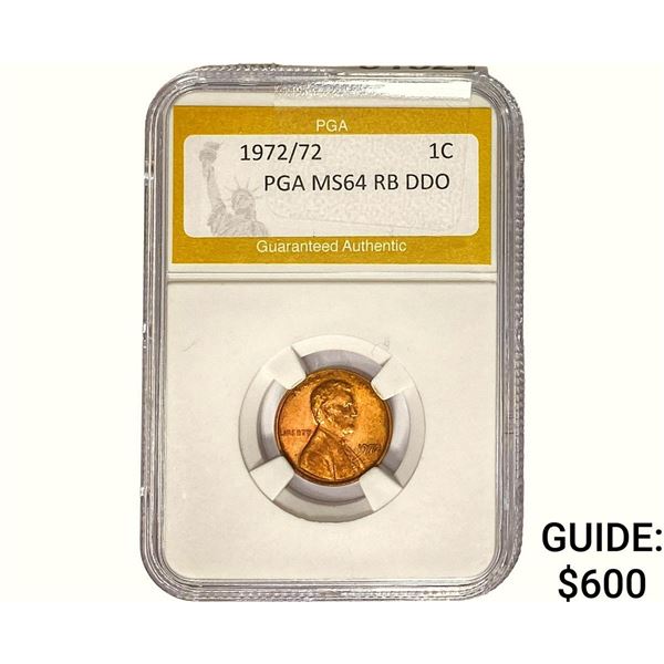 1972/72 Lincoln Memorial Cent PGA MS64 RB DDO