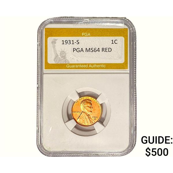 1931-S Wheat Cent PGA MS64 RED