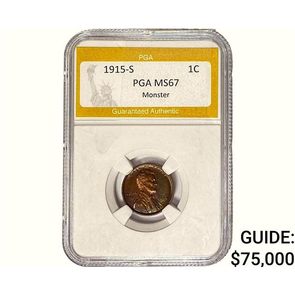 1915-S Wheat Cent PGA MS67