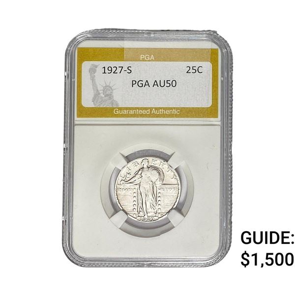 1927-S Standing Liberty Quarter PGA AU50