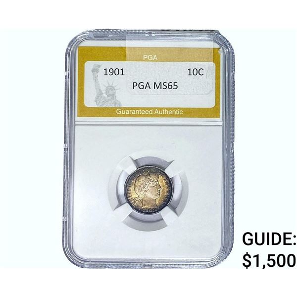 1901-D Barber Dime PGA MS65