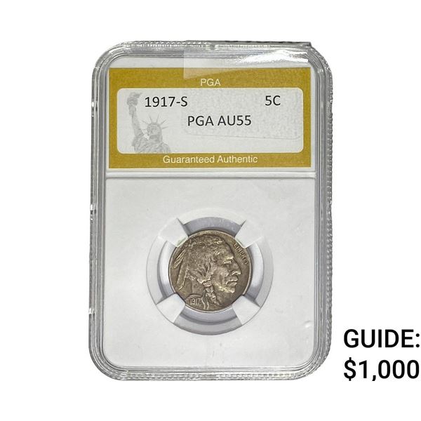 1917-S Buffalo Nickel PGA AU55