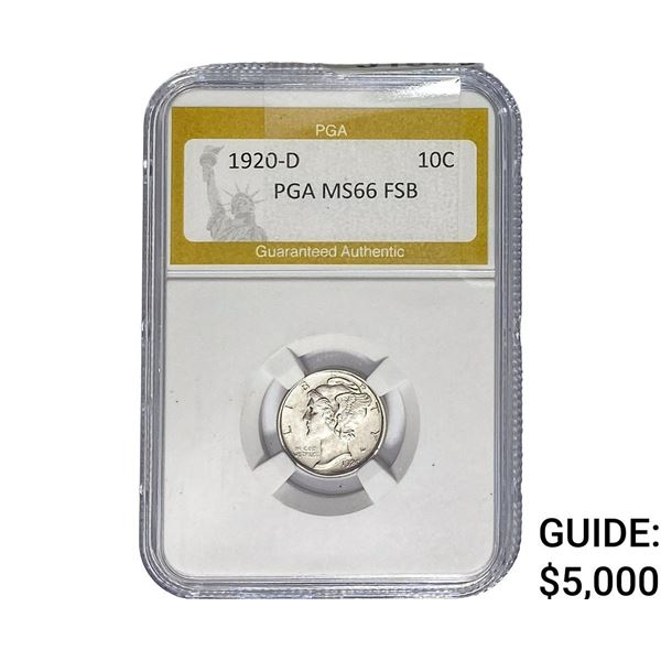 1920-D Mercury Silver Dime PGA MS66 FSB