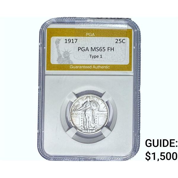1917 TY 1 Standing Liberty Quarter PGA MS65 FH