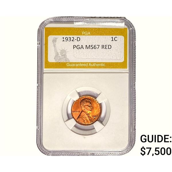 1932-D Wheat Cent PGA MS67 RED