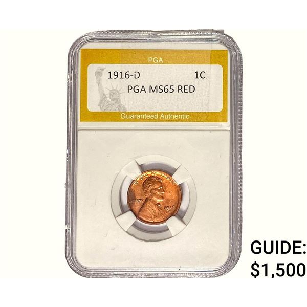 1916-D Wheat Cent PGA MS65 RED
