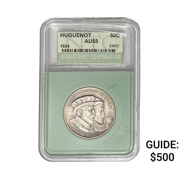 1924 Huguenot Half Dollar PGA AU55