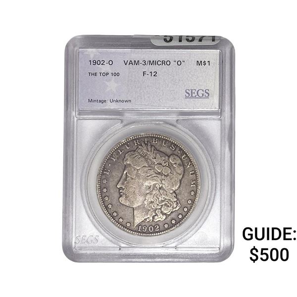 1902-O Morgan Silver Dollar SEGS F12
