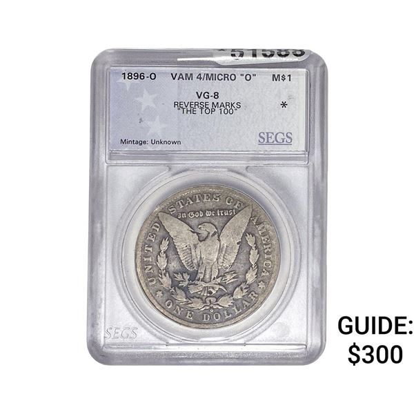 1896-O Micro o Morgan Silver Dollar SEGS VG8
