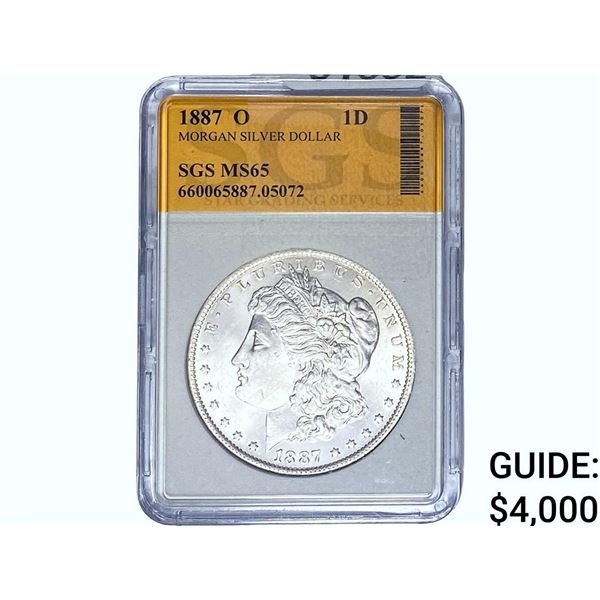 1887-O Morgan Silver Dollar SGS MS65