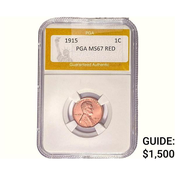 1915 Wheat Cent PGA MS67 RED