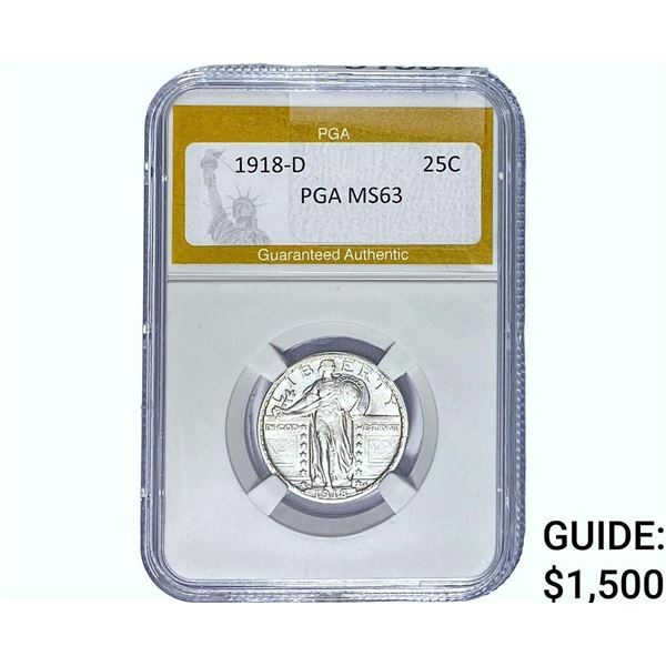 1918-D Standing Liberty Quarter PGA MS63