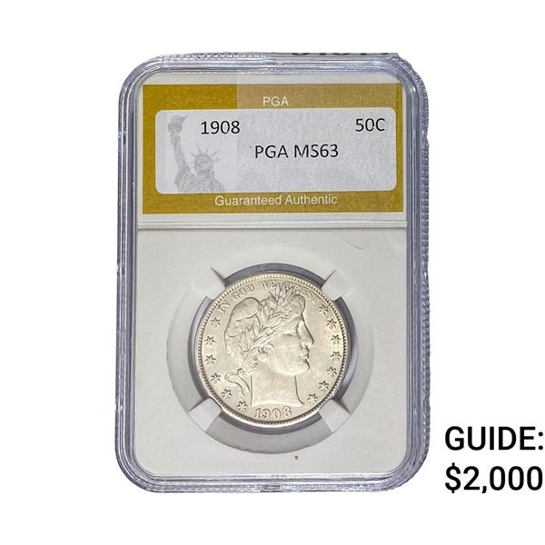 1908 Barber Half Dollar PGA MS63