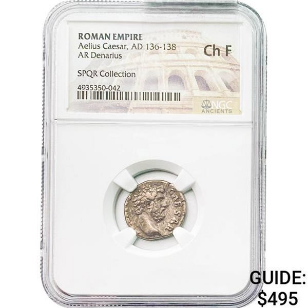 Roman Aelius Caesar, AD 136-138 Silver Denarius