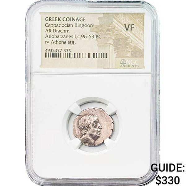 Greek Ariobarzanes I, 96-63 BC Silver Drachm NGC VF