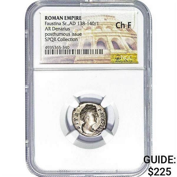 Roman Faustina Sr. AD 138-140/1 Silver Denarius