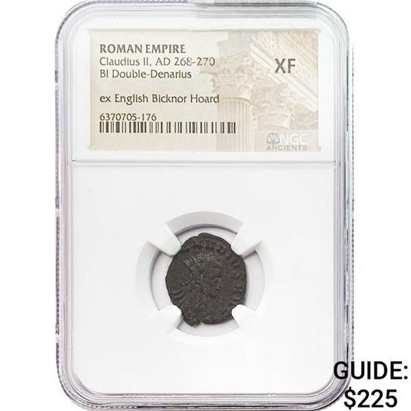 Roman Claudius II, AD 268-270 BI Double-Denarius