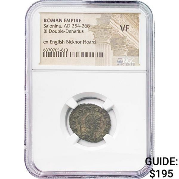 Roman Salonina, AD 254-268 BI Double-Denarius NGC