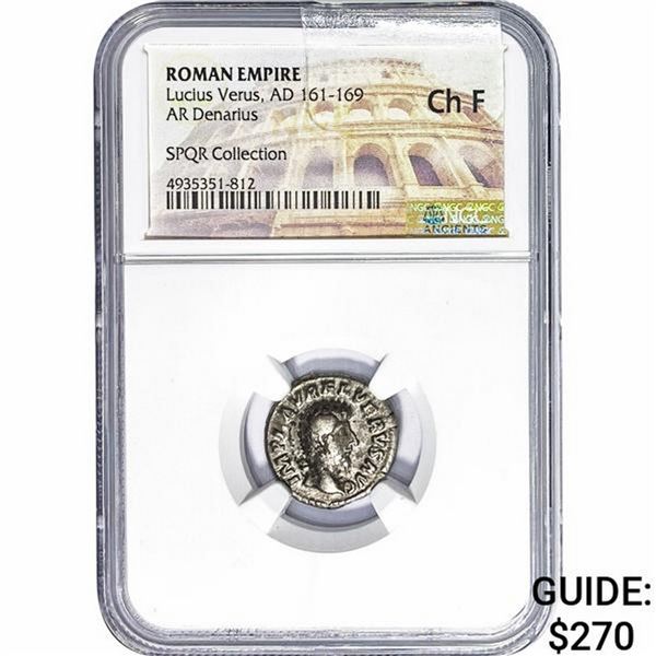 Roman Lucius Verus, AD 161-169 Silver Denarius