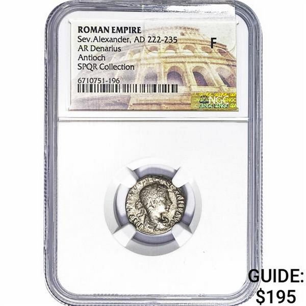 Roman Sev. Alexander, AD 222-235 Silver Denarius NGC