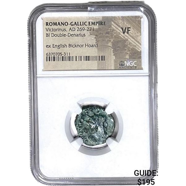 Romano Gallic Victorinus, AD 269-271 BI DBL Denarius NGC VF