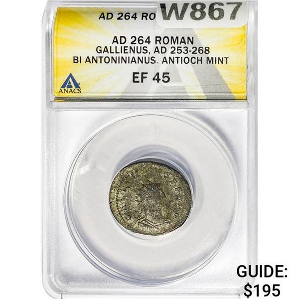 Roman Gallienus, AD 253-268 BI Antoninianus ANACS