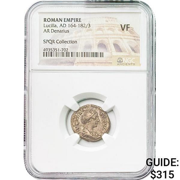 Roman Lucilla, AD 164-182/3 Silver Denarius NGC