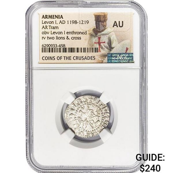 Armenia Levon I, AD 1198-1219 Silver Tram NGC AU