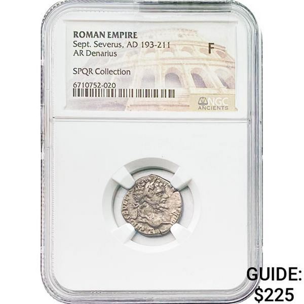 Roman Sept. Severus, AD 193-211 Silver Denarius NGC F