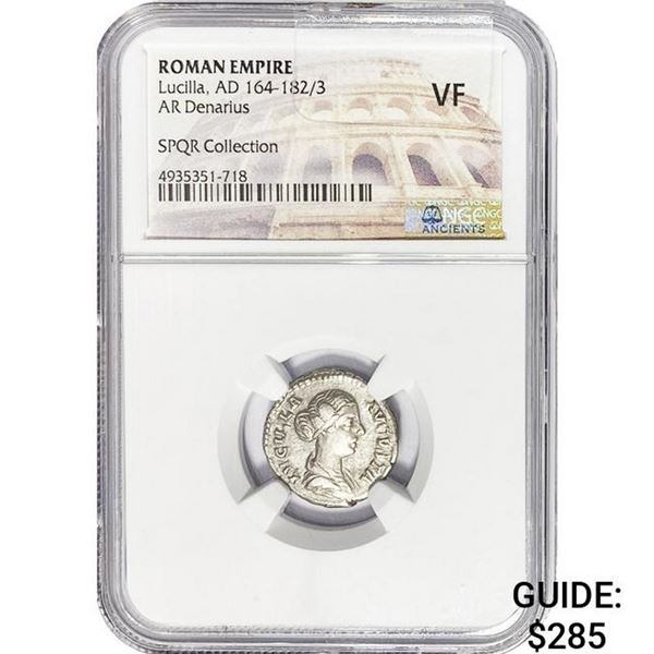 Roman Lucilla, AD 164-182/3 Silver Denarius NGC