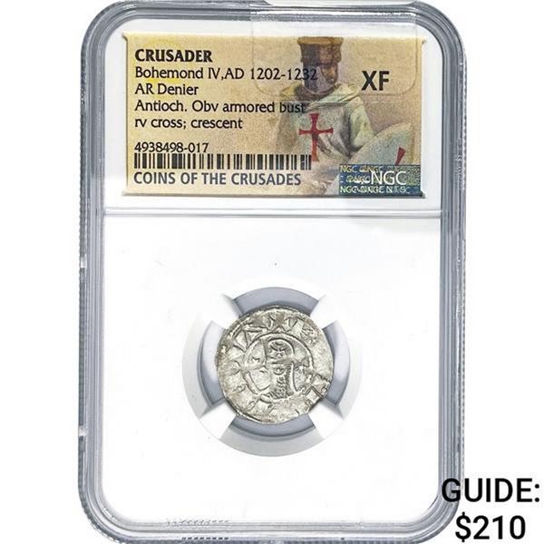 Crusader Bohemond IV, AD 1202-1232 Silver Denier