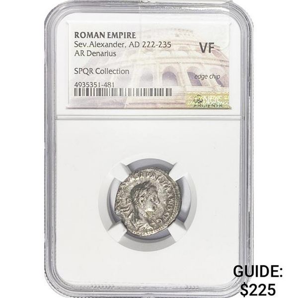 Roman Sev. Alexander, AD 222-235 Silver Denarius NGC