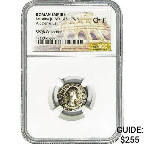 Roman Faustina Jr. AD 147-175/6 Silver Denarius