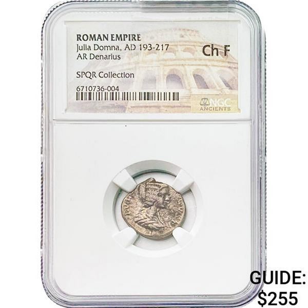 Roman Julia Domna, AD 193-217 Silver Denarius NGC
