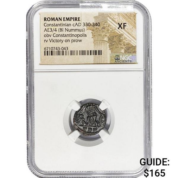 Roman Constantinian cAD 330-340 AE3/4 BI Nummus
