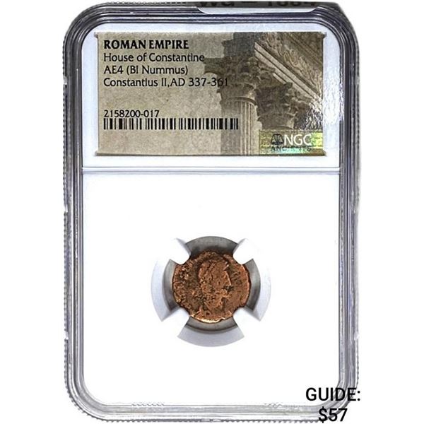 Roman Constantine II, AD 337-340 AE4 BI Nummus