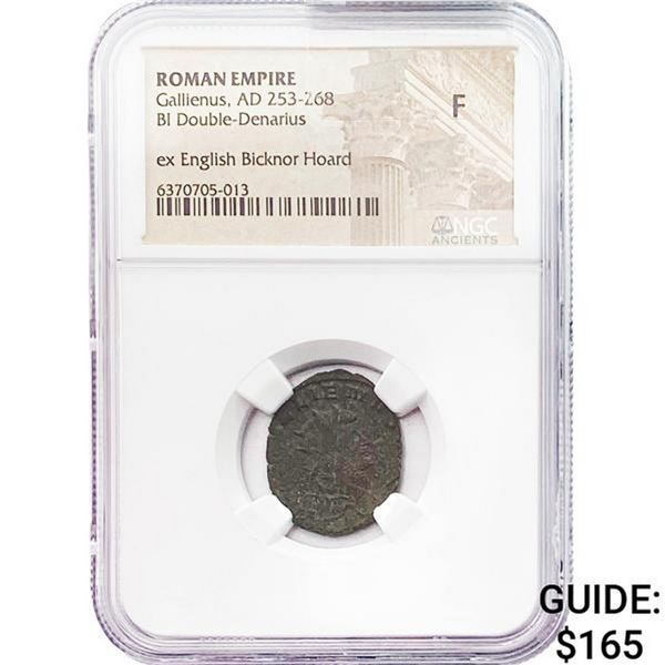 Roman Gallienus, AD 253-268 BI Dbl-Denarius NGC F