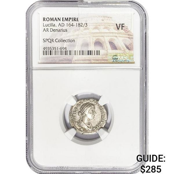 Roman Lucilla, AD 164-182/3 Silver Denarius NGC