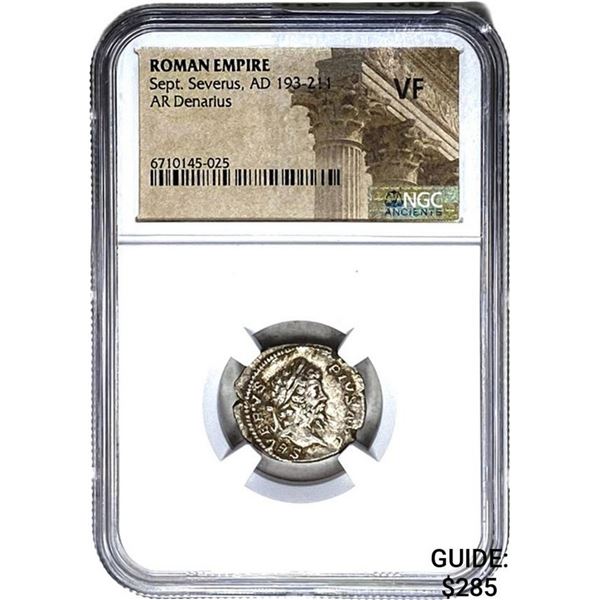 Roman Sept. Severus AD 193-211 Silver Denarius NGC VF